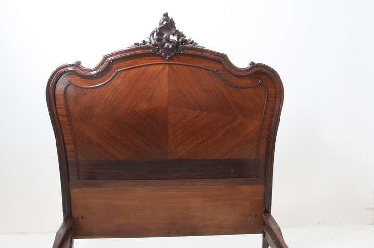 French 19th Century, Louis XV Rose Wood Queen Bed at 1stdibs