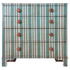 English Painted Stripe Chest of Drawers