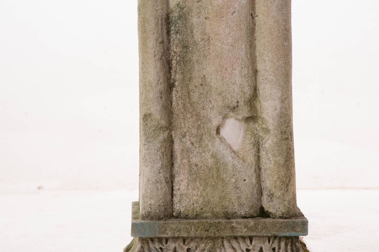 French Handsome Stone Carved Column or Pedestal at 1stDibs