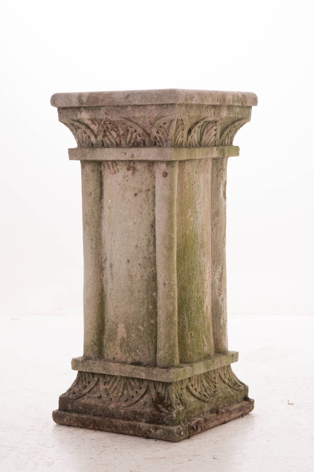 French Handsome Stone Carved Column or Pedestal at 1stDibs
