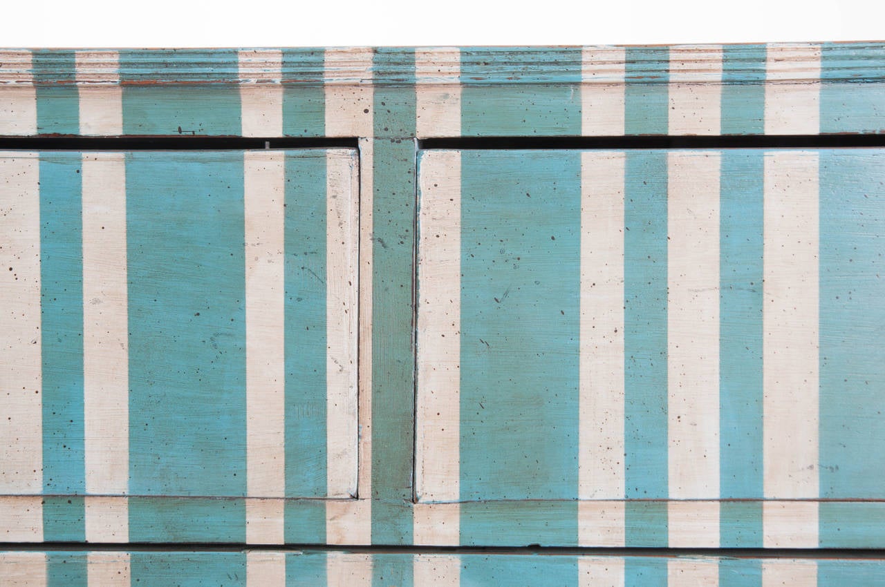 English Painted Stripe Chest of Drawers 2