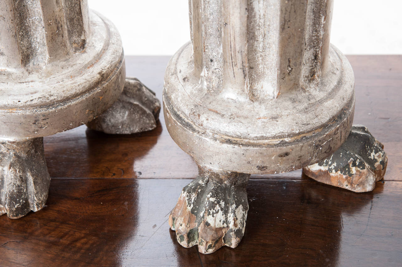 Pair of Tall French 19th Century Silver Gilt Candlesticks 3