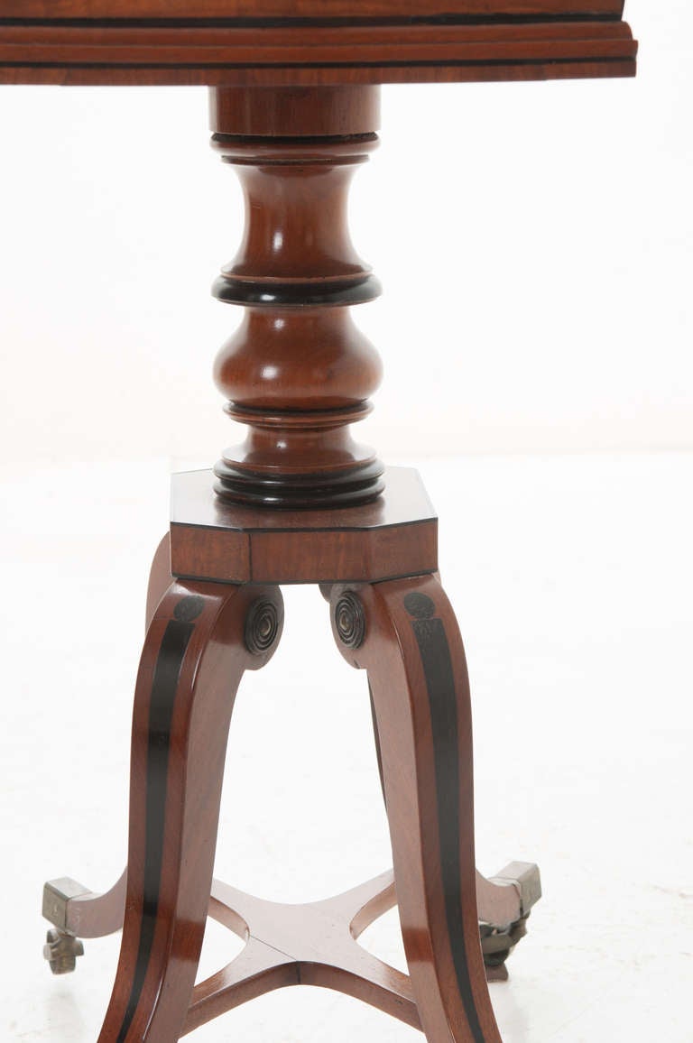 English 19th Century Mahogany and Ebony Decanter Caddy 4