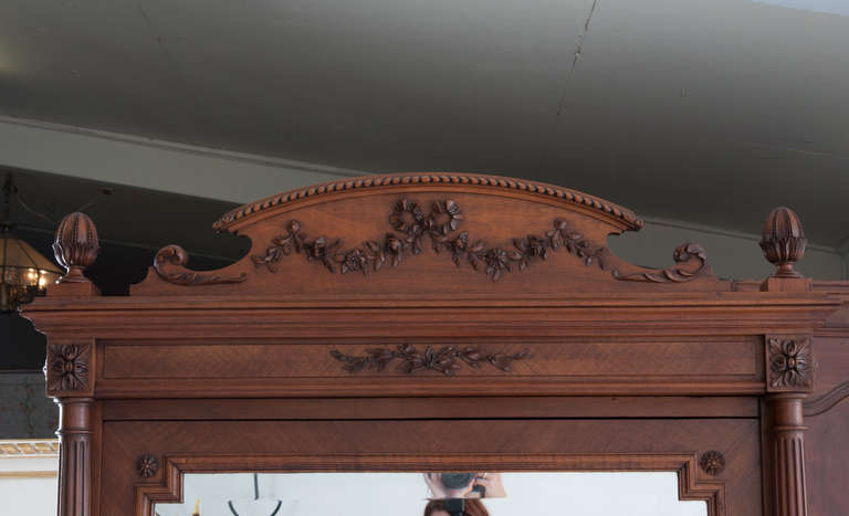 19th Century French Louis XV Style, Carved Walnut Bonnetiere