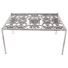English 19th Century Religious Iron Grill Coffee Table 6