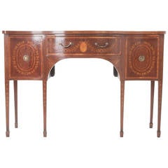 English 19th Century George III Inlay Serpentine Sideboard