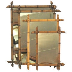 Vintage Four (4) French Faux Bamboo Mirrors