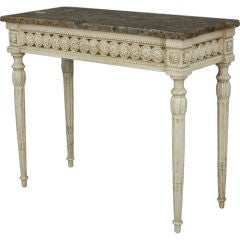 French Painted Console with Marble Top