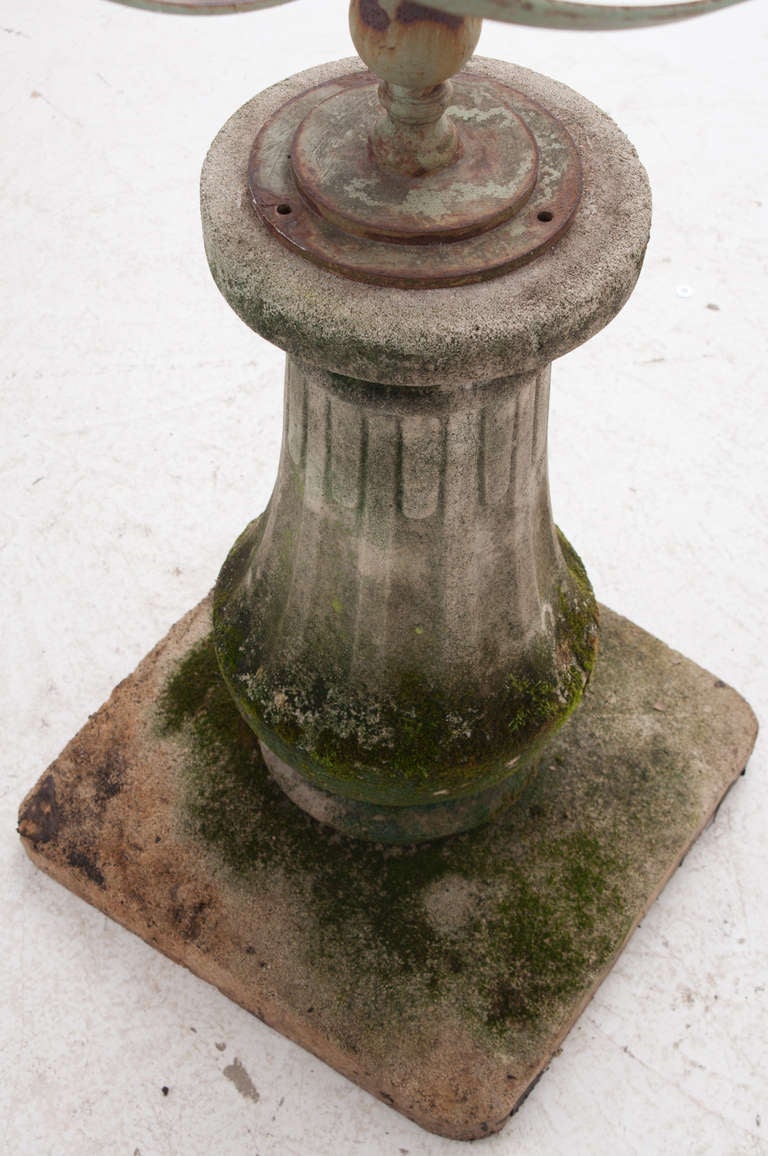 English Metal Armillary Sphere on Stone Pedestal 2