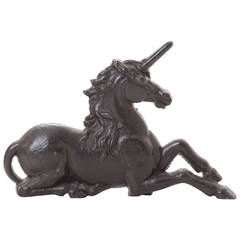 French Retro Cast Iron Unicorn