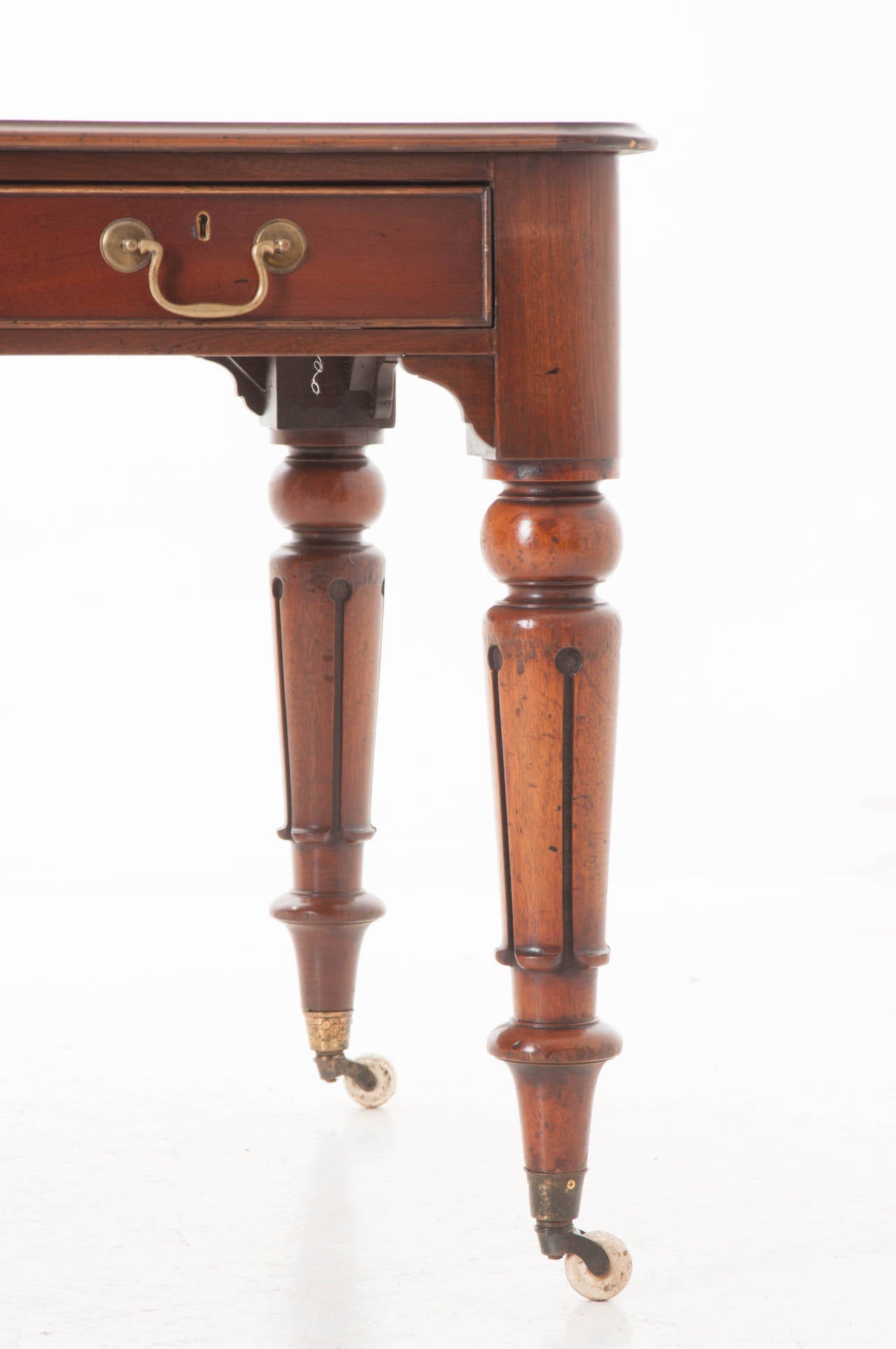 English 19th Century Mahogany and Leather Partner's Desk 1