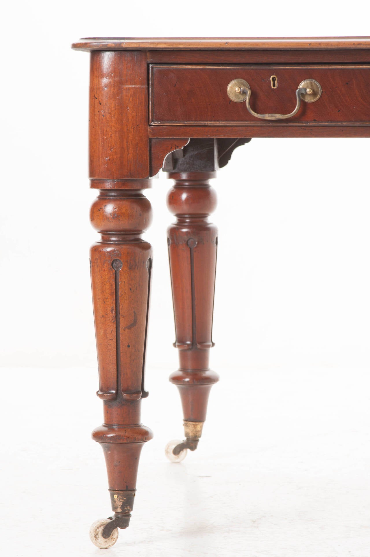 English 19th Century Mahogany and Leather Partner's Desk 2