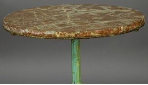 English 20th Century Round Metal & Marble Table