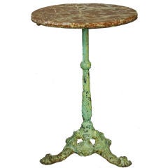 English 20th Century Round Metal & Marble Table