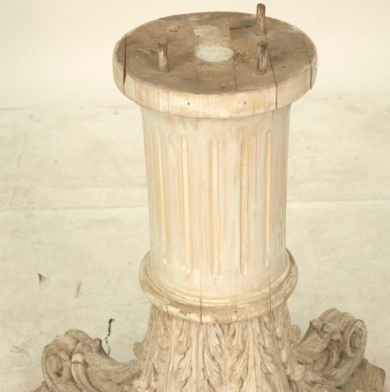 19th Century Round Marble Top Table with Corinthian Column Base