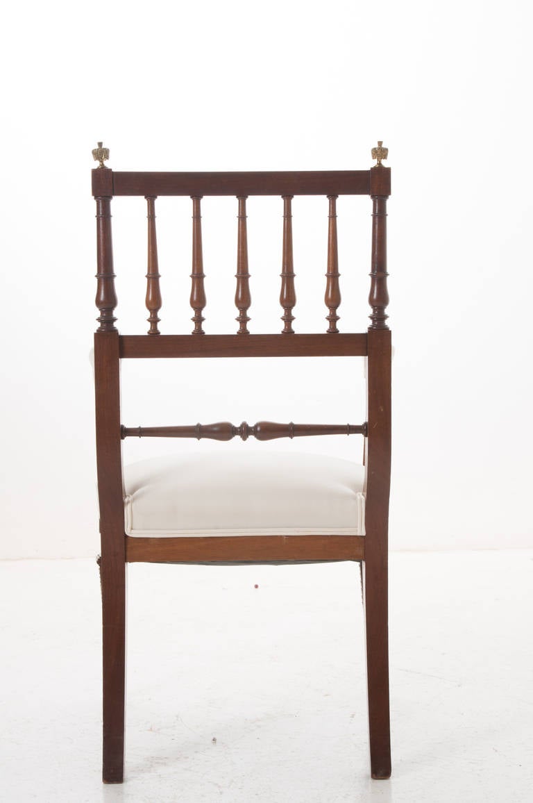 French Louis XVI Style Mahogany Spindle Back Armchair 6
