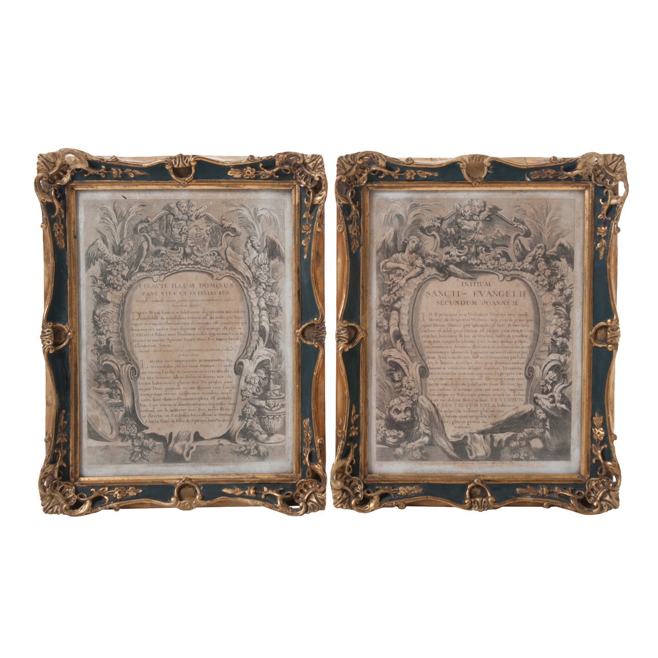 French 19th Century Pair of Framed Lithographs