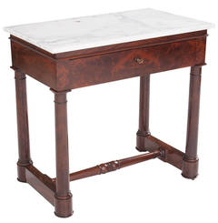 English 19th Century Mahogany and Marble Table