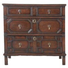 Antique English 18th Century Jacobean Oak Chest of Drawers