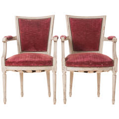 Pair of French 20th Century Louis XVI Style Armchairs 5