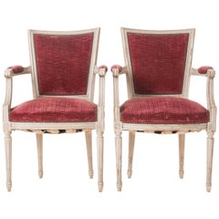 Pair of French 20th Century Louis XVI Style Armchairs