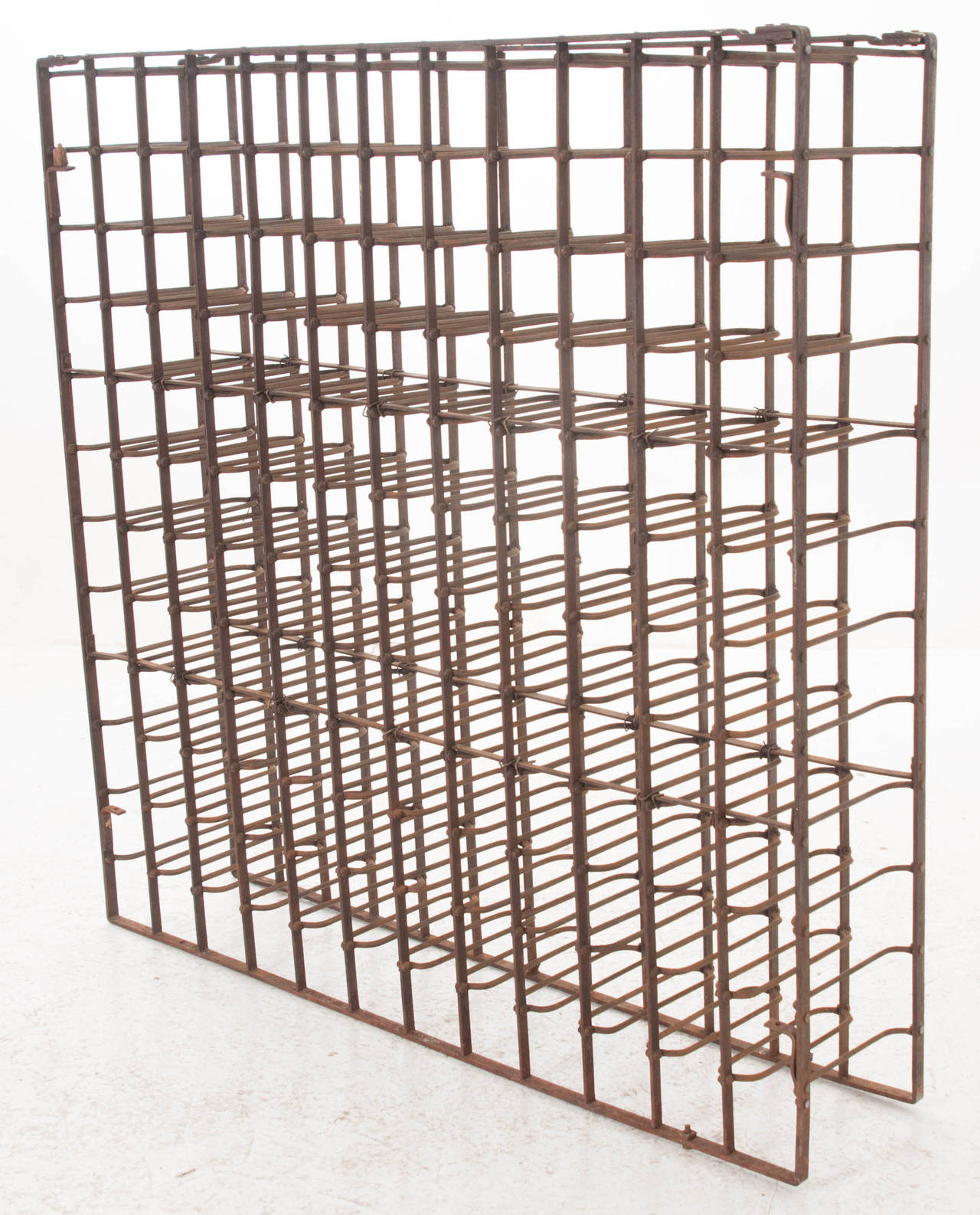 French 19th Century Hand-Forged Iron Wine Rack In Good Condition In Baton Rouge, LA