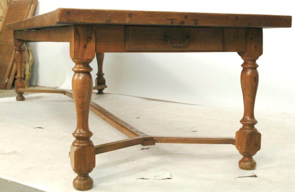 English 20th Century 10 Foot Chestnut Dining Table 1