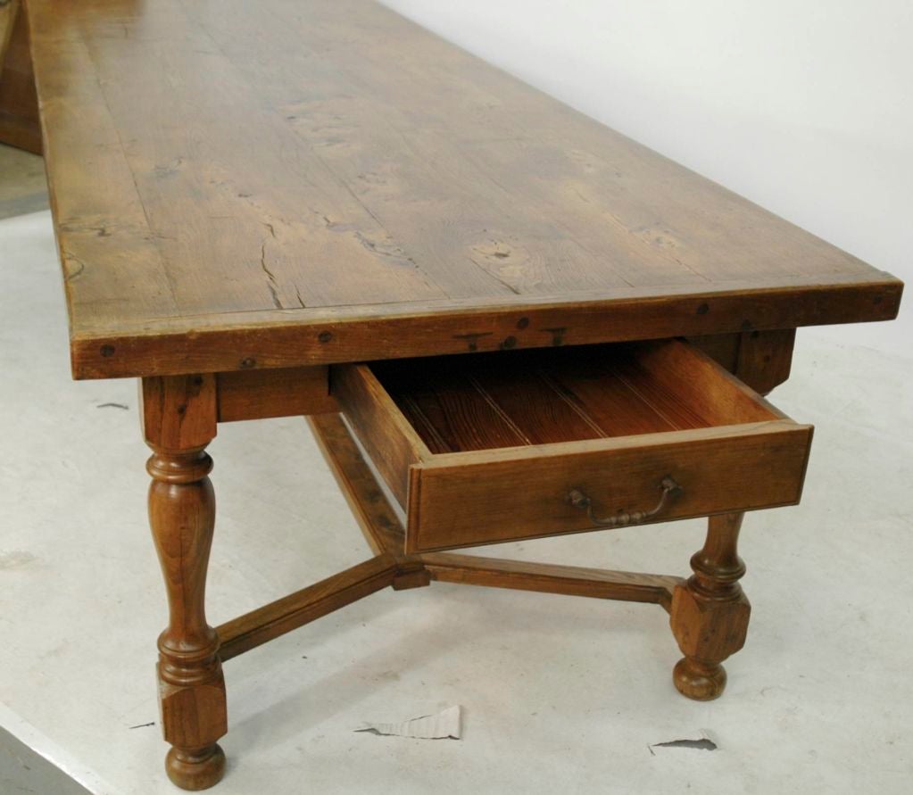 English 20th Century 10 Foot Chestnut Dining Table at 1stdibs