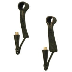 18th Century English Iron Axe Head Sconces