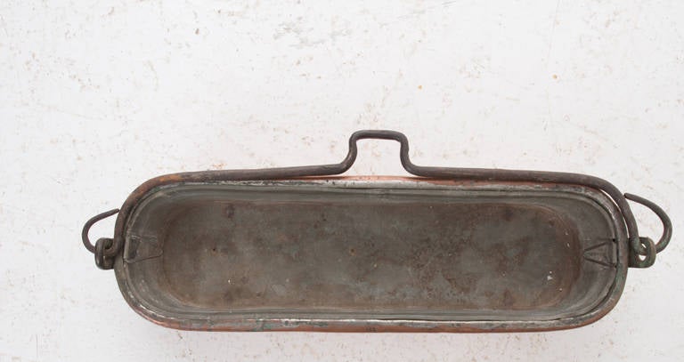 French 19th Century Copper Fish Kettle with Liner Tray