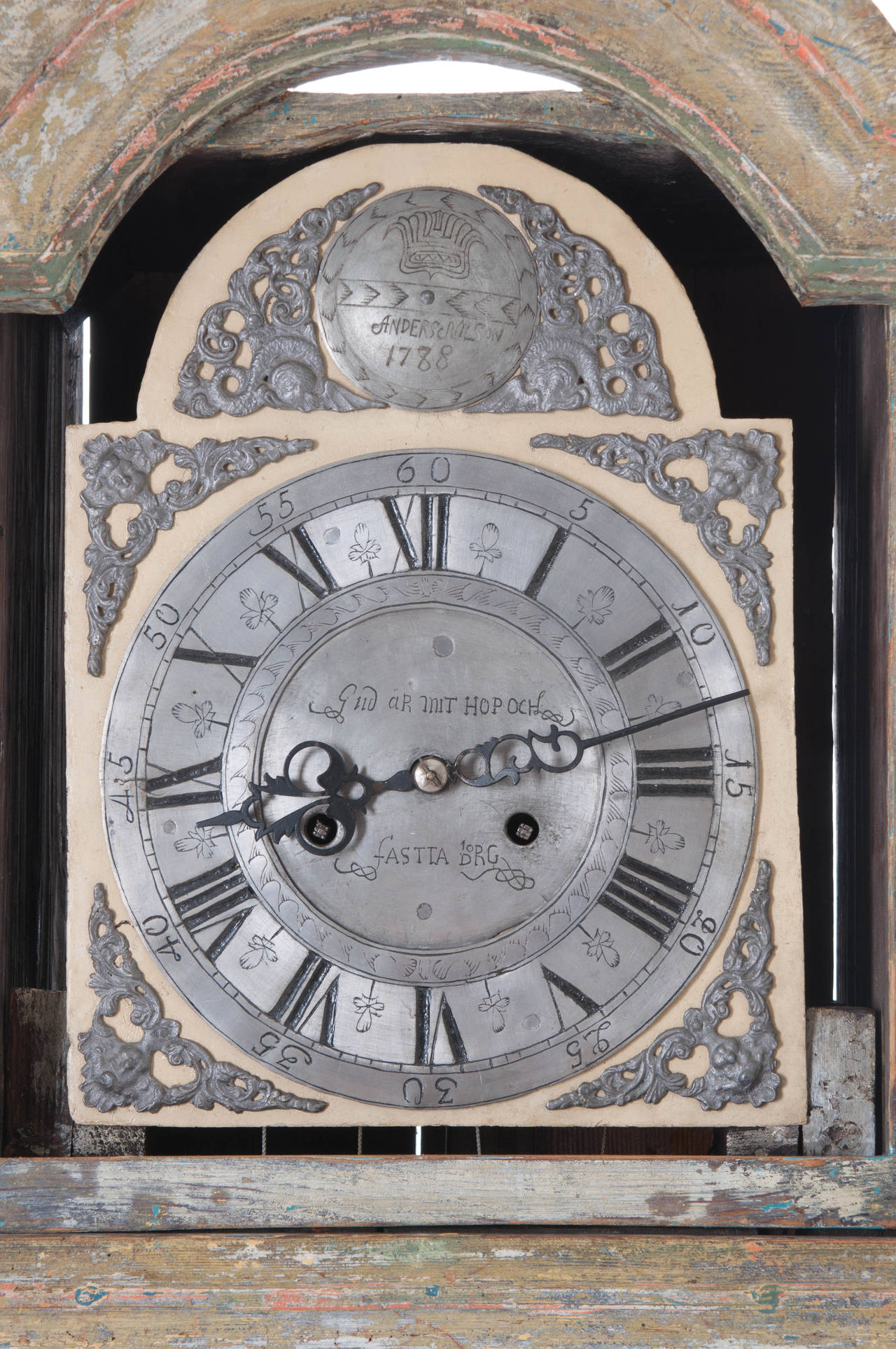 Gustavian Swedish 18th Century Painted Case Clock