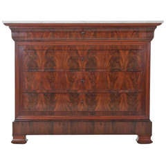 French 19th Century Louis Philippe Marble Top Commode