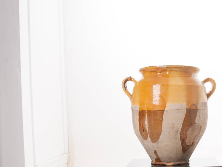 French 19th Century Yellow Glazed Duck Confit Jar