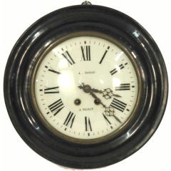 Antique 19th Century French Ebonized Wall Clock