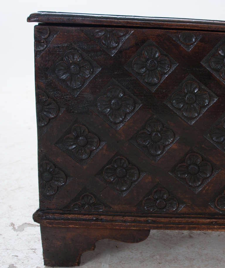 Spanish 18th Century Carved Elm Coffer at 1stdibs