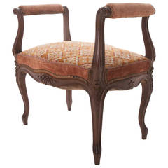 French 19th Century Louis XV Walnut Arm Stool