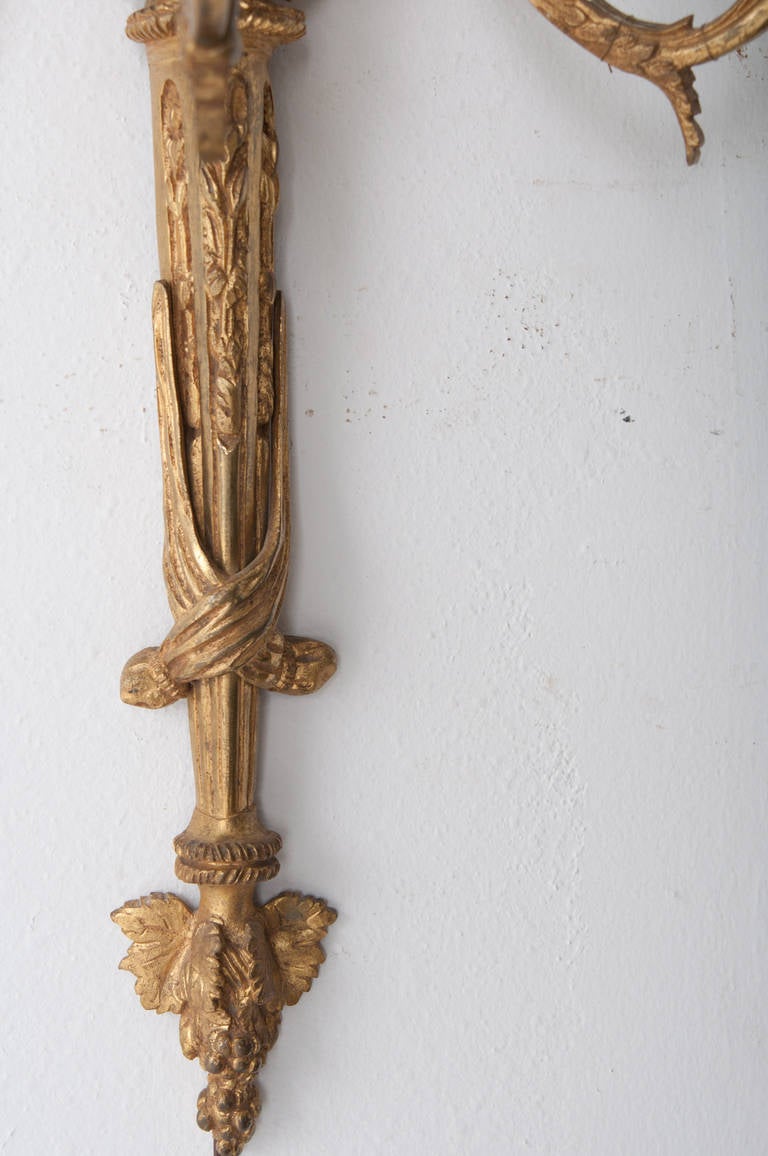 French 19th Century Louis XV Brass Sconces 4
