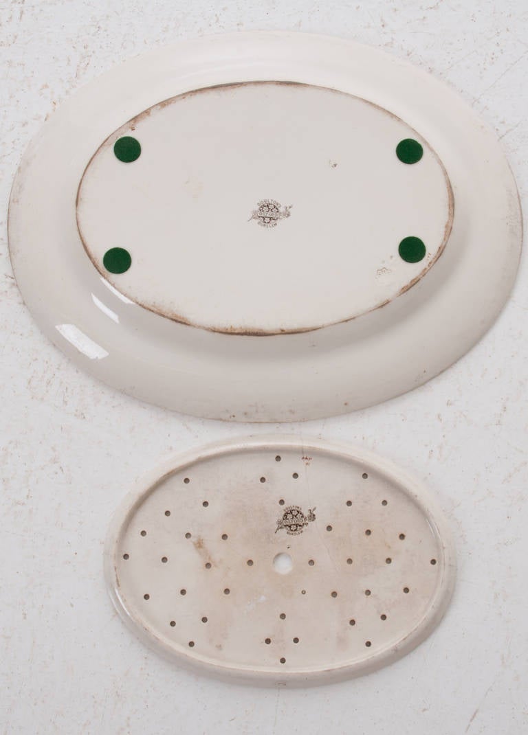 English 19th Century Doulton Burslem Meat Platter with Drainer 3