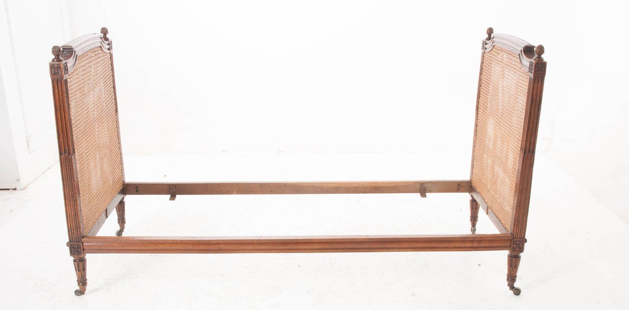 French Louis XVI Cane and Walnut Daybed 1