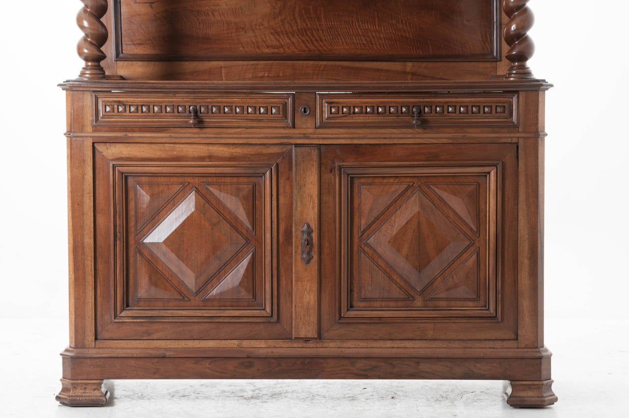 Louis Philippe French Walnut Buffet A Deux Corps