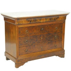 19th Century French Walnut & Marble Louis Philippe Commode