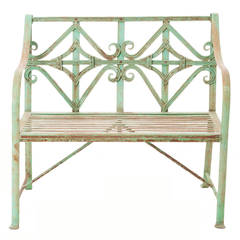 Antique English Painted Garden Bench