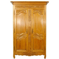 Antique French 19th Century Pine Armoire