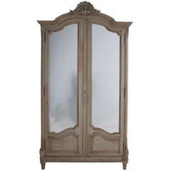 Antique French 19th Century Painted Transitional Armoire