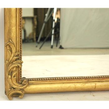 French Gilt 19th Century Floral Swag Mirror