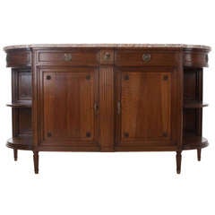French 19th Century Walnut & Marble Top Buffet