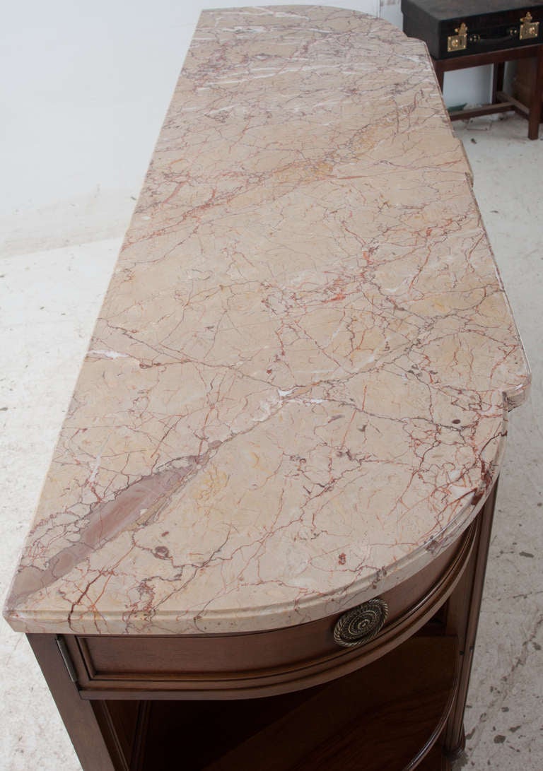 French 19th Century Walnut & Marble Top Buffet
