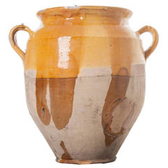 French 19th Century Yellow Glazed Duck Confit Jar