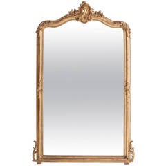 French 19th Century Louis XV Style Gold Gilt Mirror