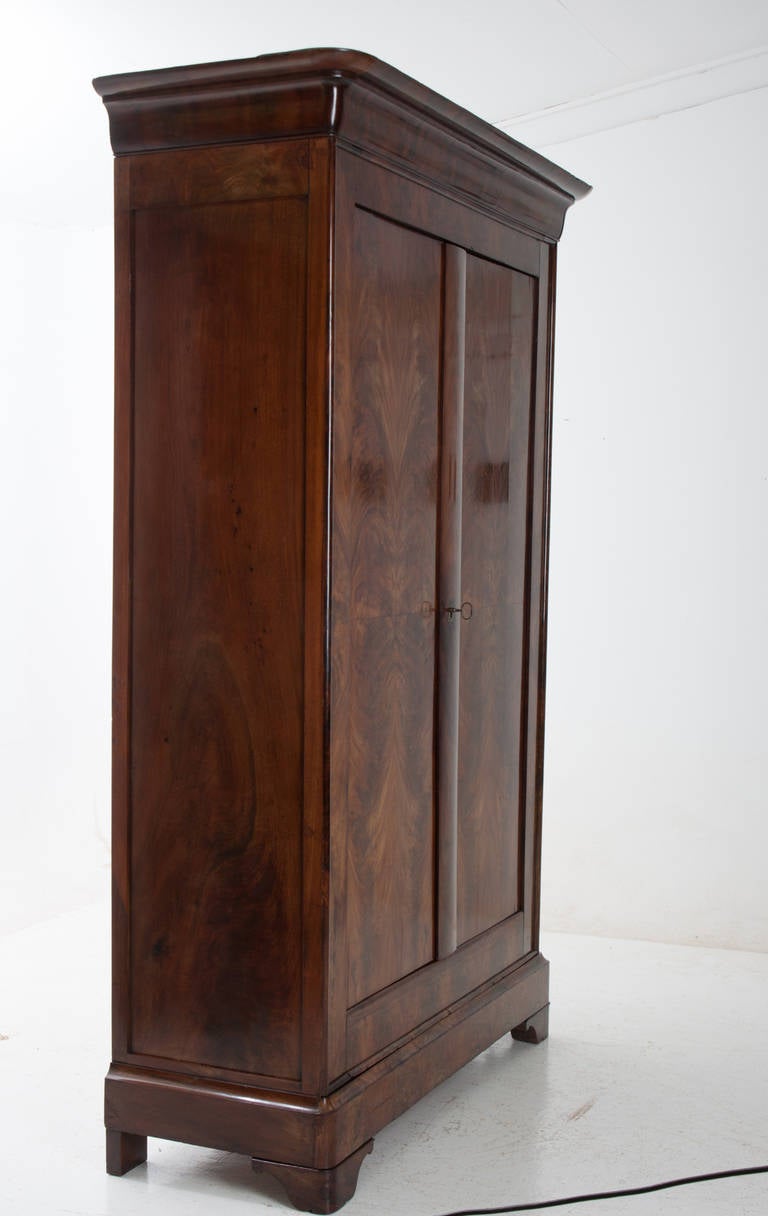 French 19th Century Empire Burled and Bookmatched Armoire 2